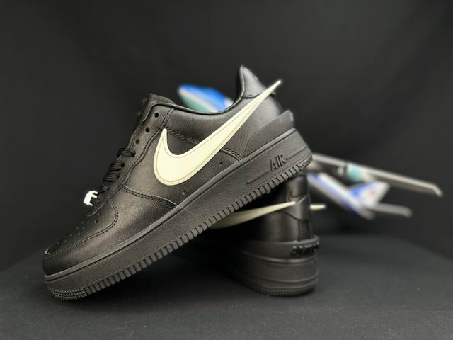 Cheap Nike Air Force 1 Black White Big Swoosh Shoes Men and Women-21